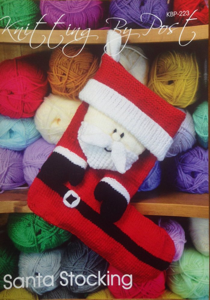 Knitting By Post Knitting Pattern Santa Stocking. Knitters A5 Uk Noel Father Christmas Leaflet. Knit Cute Handmade Xmas Gifts. Festive & Fun. Quick & Easy Beginner Yuletide Soft Toy Knits
