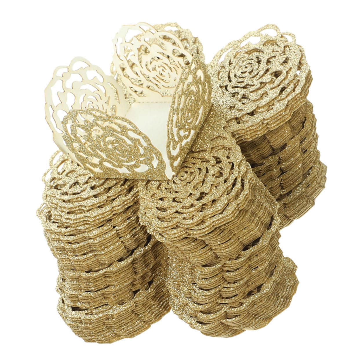 Coupes à truffes dorées contre les chocolats collés pour des décorations de mariage nettes