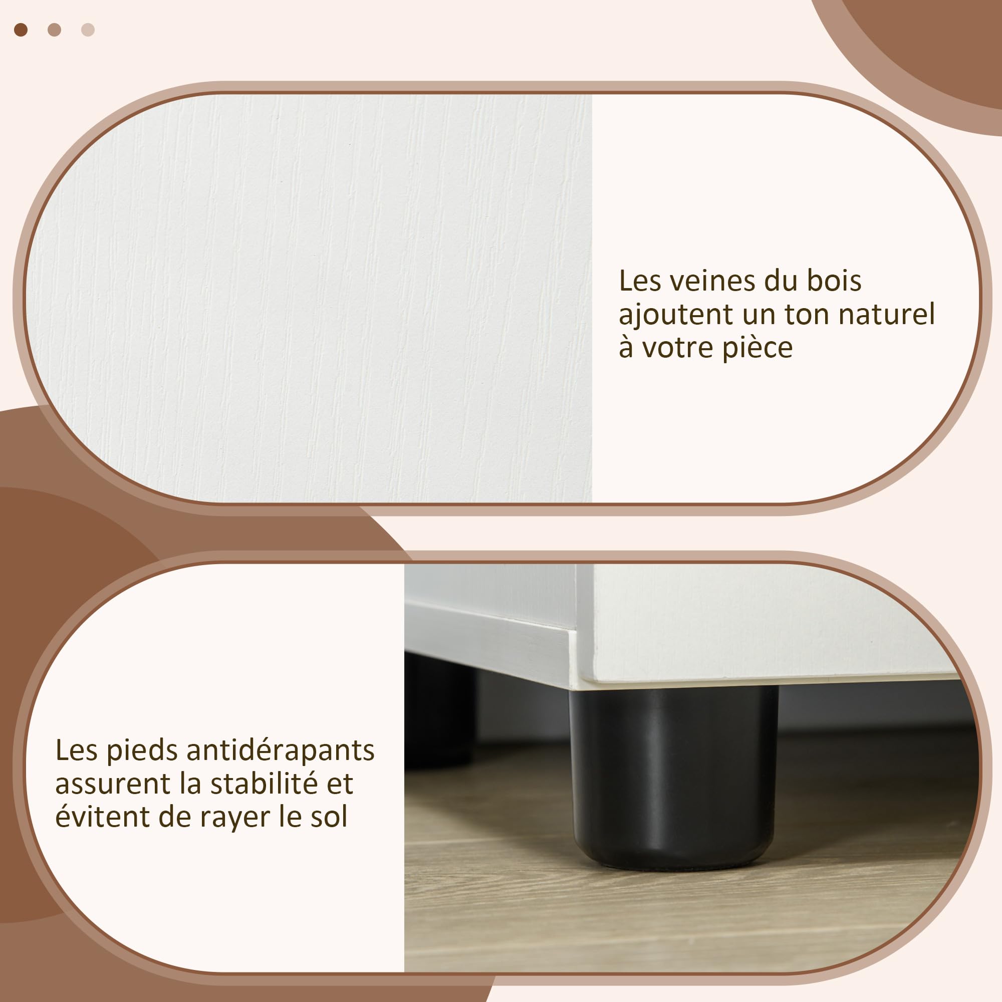 Vinsetto Armoire de Bureau à 2 Niveaux, Meuble de Rangement Bureau avec 2 Portes, serrures et clés, Armoire à dossiers pour Domicile, Garage, 80 x 40 x 80 cm, Blanc