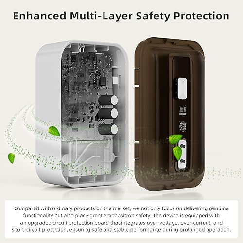 Miniatura 8 de Ionizadores de aire enchufables y purificador de aire iónico - Generador de iones negativos, eliminador de olores sin filtro sin ozono,