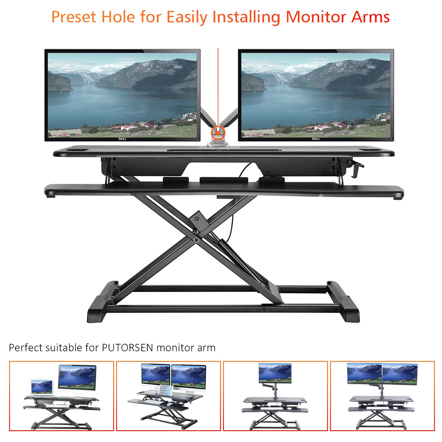 PUTORSEN® Standing Desk Height Adjustable Sit Stand Desk Converter