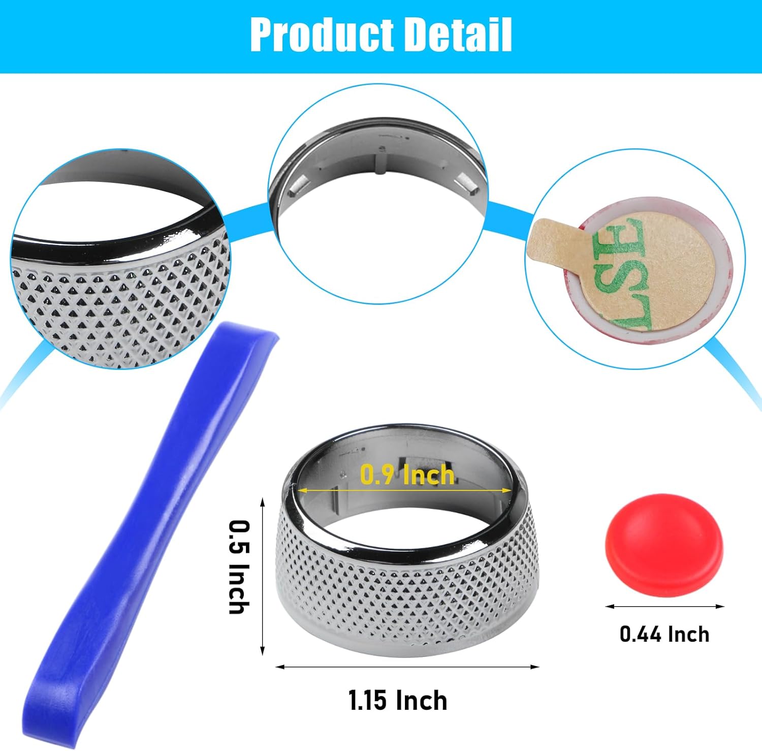 Jaronx Compatible with Porsche Steering Wheel Drive Mode Knob, Driving Mode Dial Cover Compatible with Cayenne 2024-2025,Panamera 2021-2025,Maca 2022-2024,911 2019-2024,Taycan 2020-2025 (Gun-Finish) - Image 6