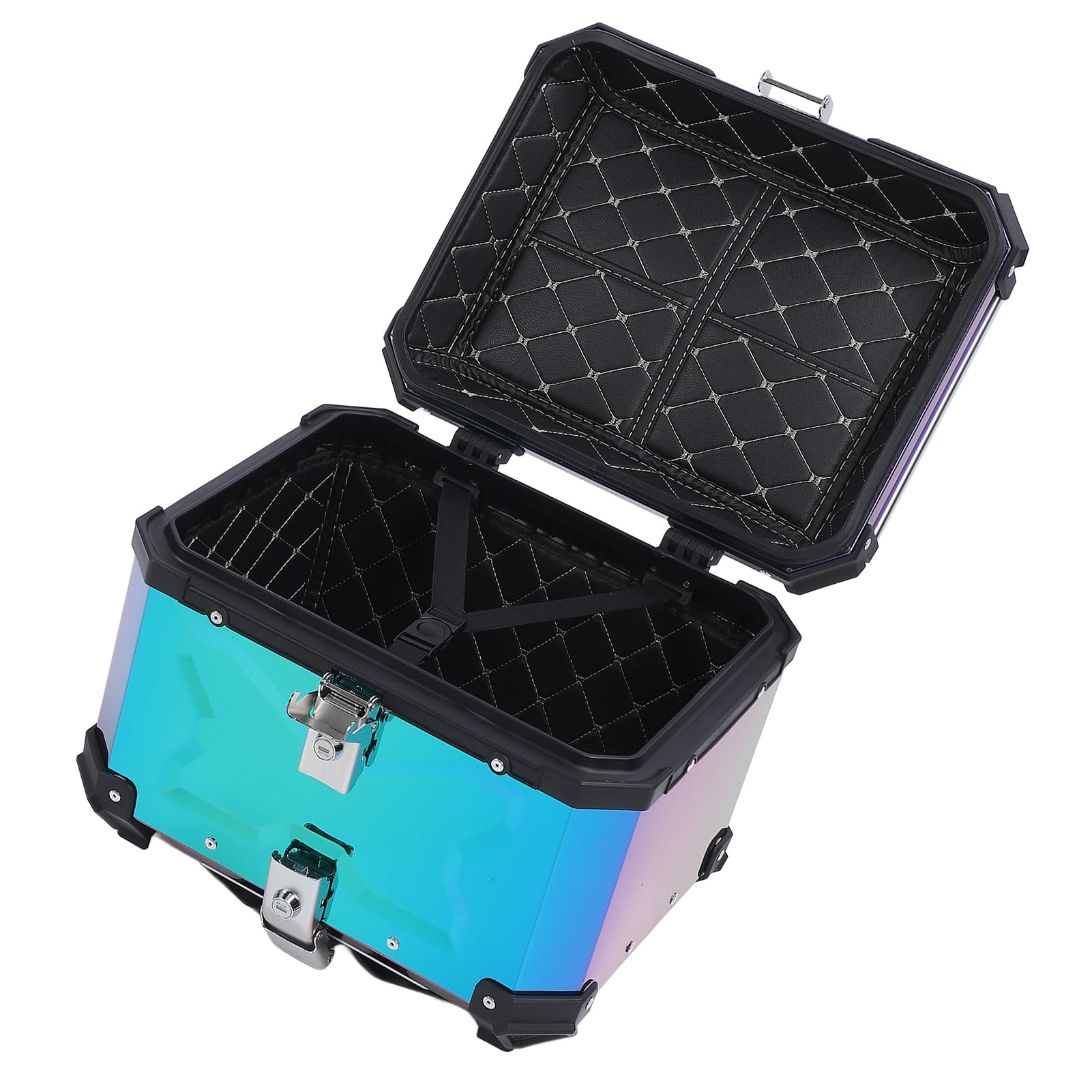 Baúl Colorido para Motocicleta de 45L con Liberación Rápida para Cascos y Equipaje Almacenamiento Resistente Al Agua de Aleación de Aluminio