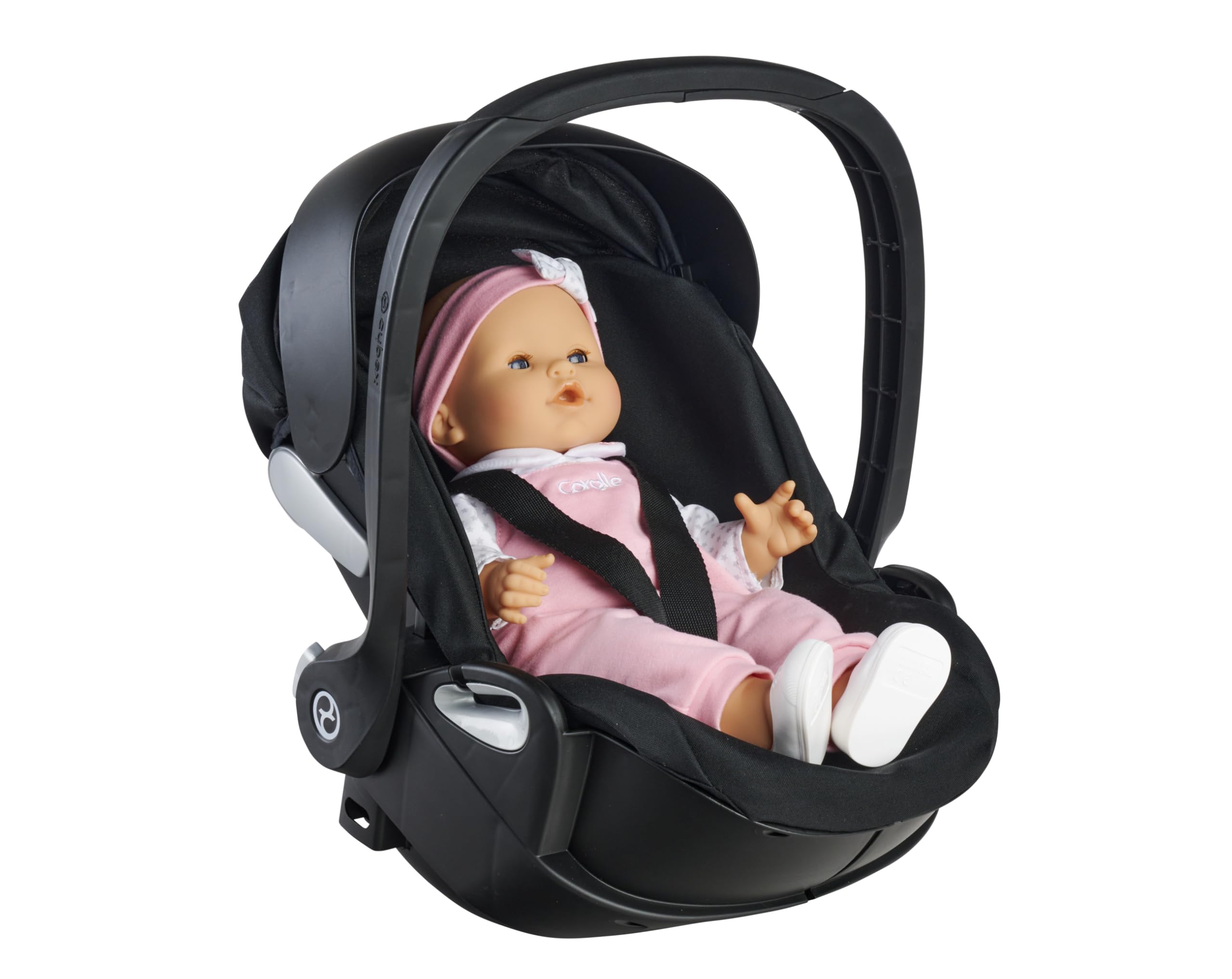 Corolle 9000141880 - Cybex 2in1 Puppen Trageschale und Wiege, mit Gurt und Verdeck, kann mit dem Cybex Puppenwagen verbunden Werden, für alle 36-42cm Babypuppen, ab 3 Jahren