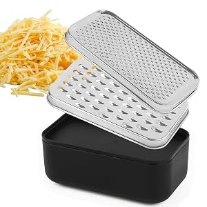 Cheese Grater Citrus Lemon Zester with Food Storage Container Lid - Perfect For Hard Parmesan Or Soft Cheddar