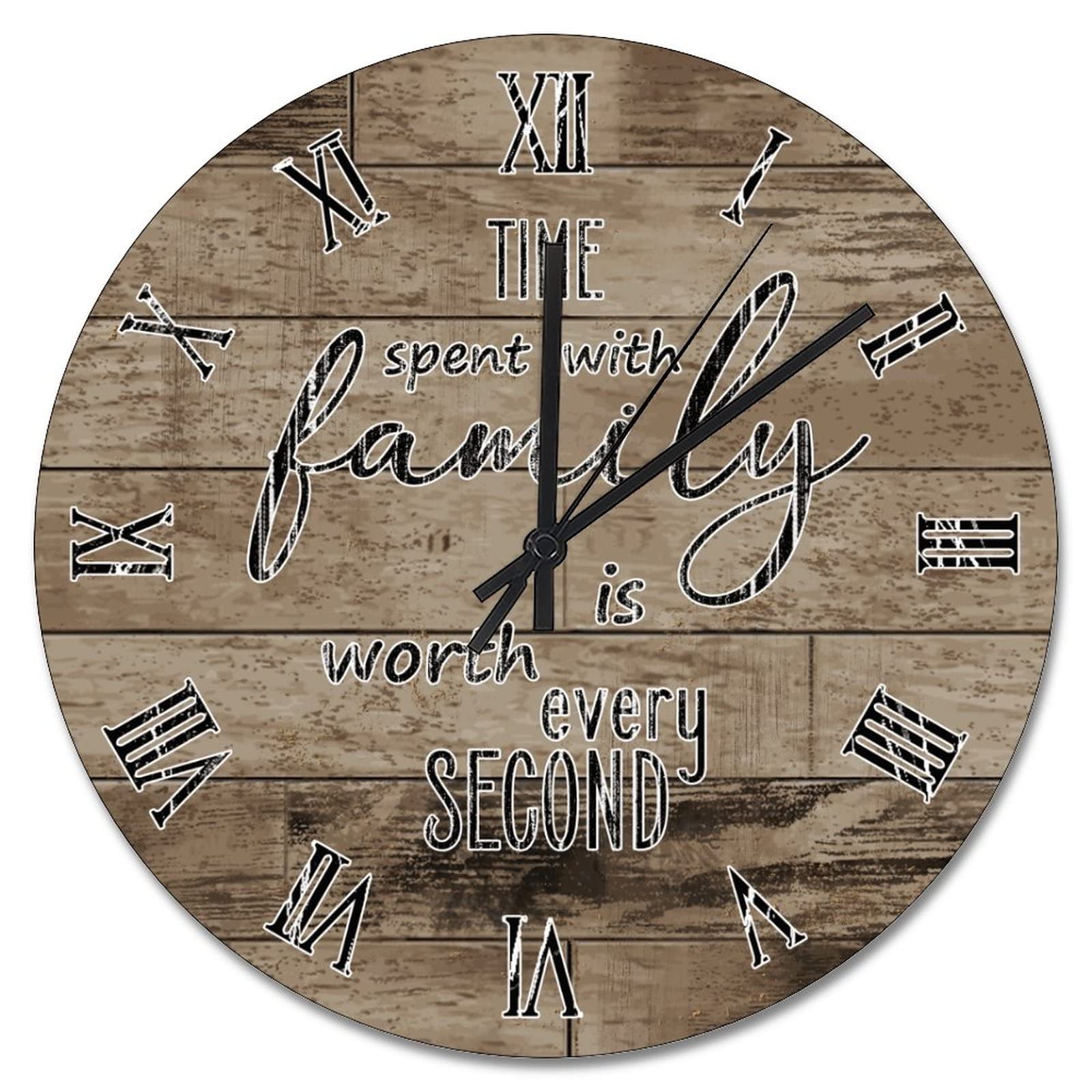 Horloge murale en bois marron pour salon et cuisine ambiance chaleureuse