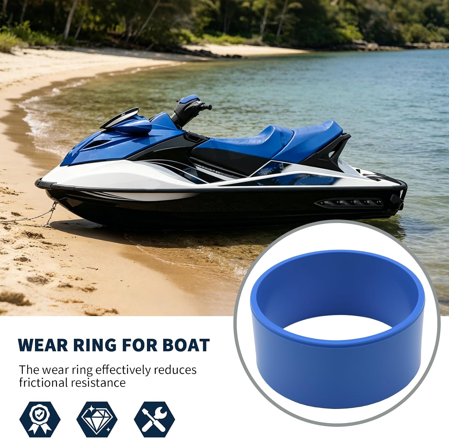 EATAKWARD 267000104 155.5mm Wear Ring for Boat, Replacement for Sea-Doo GTX 155 GTX S GTX STD 170 Wake 155 Wake STD Fish Pro RXP 155, Replaces 271001236 267000419 267000021