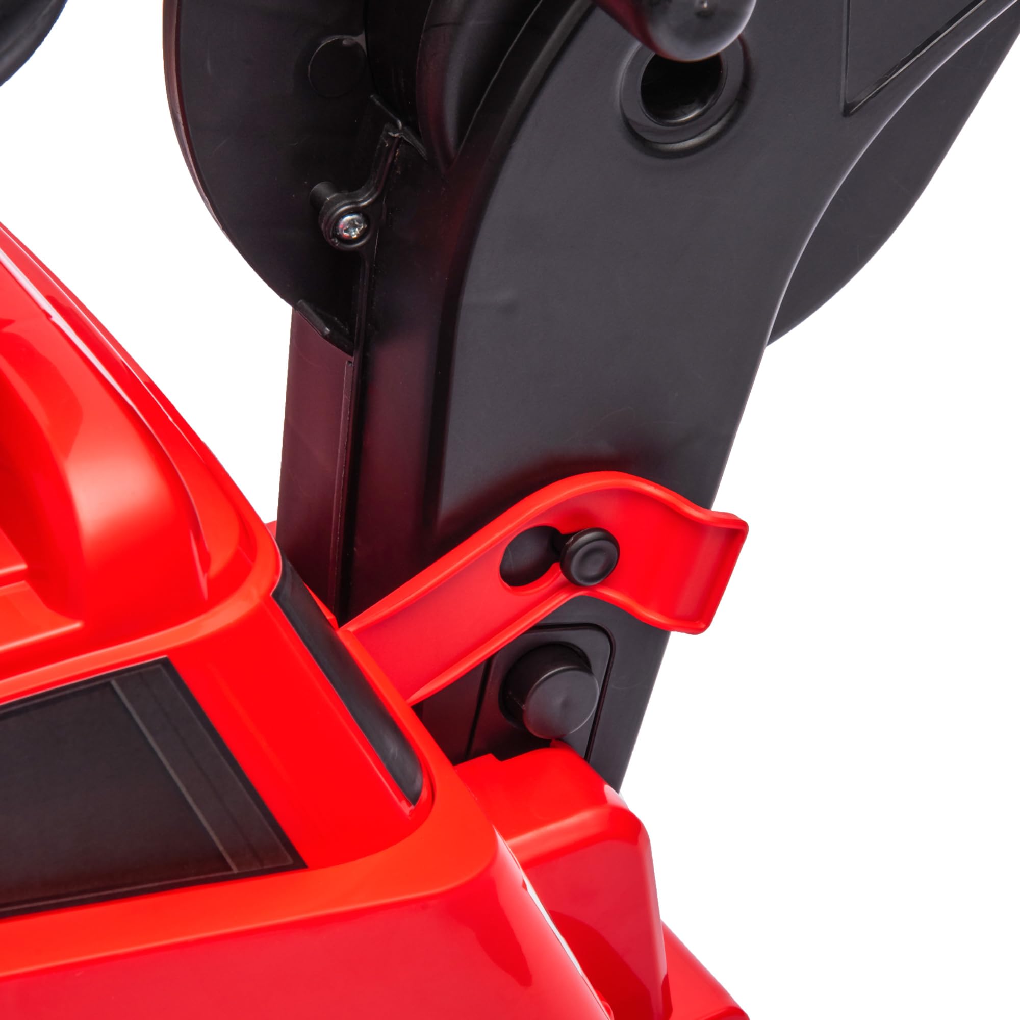 HOMCOM Ruspa Giocattolo con Volante e Benna di Scavo, 3 in 1 Macchina Cavalcabile per Bambini da 18 Mesi-2 Anni, 100x43x48.5 cm, Rosso