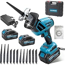 Mini Reciprocating Saw, 21V Brushless Cordless Reciprocating Saw with 2x4.0Ah Battery, 3 Variable Speed Tool-Free Blade Change and LED Light, Hand Reciproca for Woods/Metal/Plastic Cutting