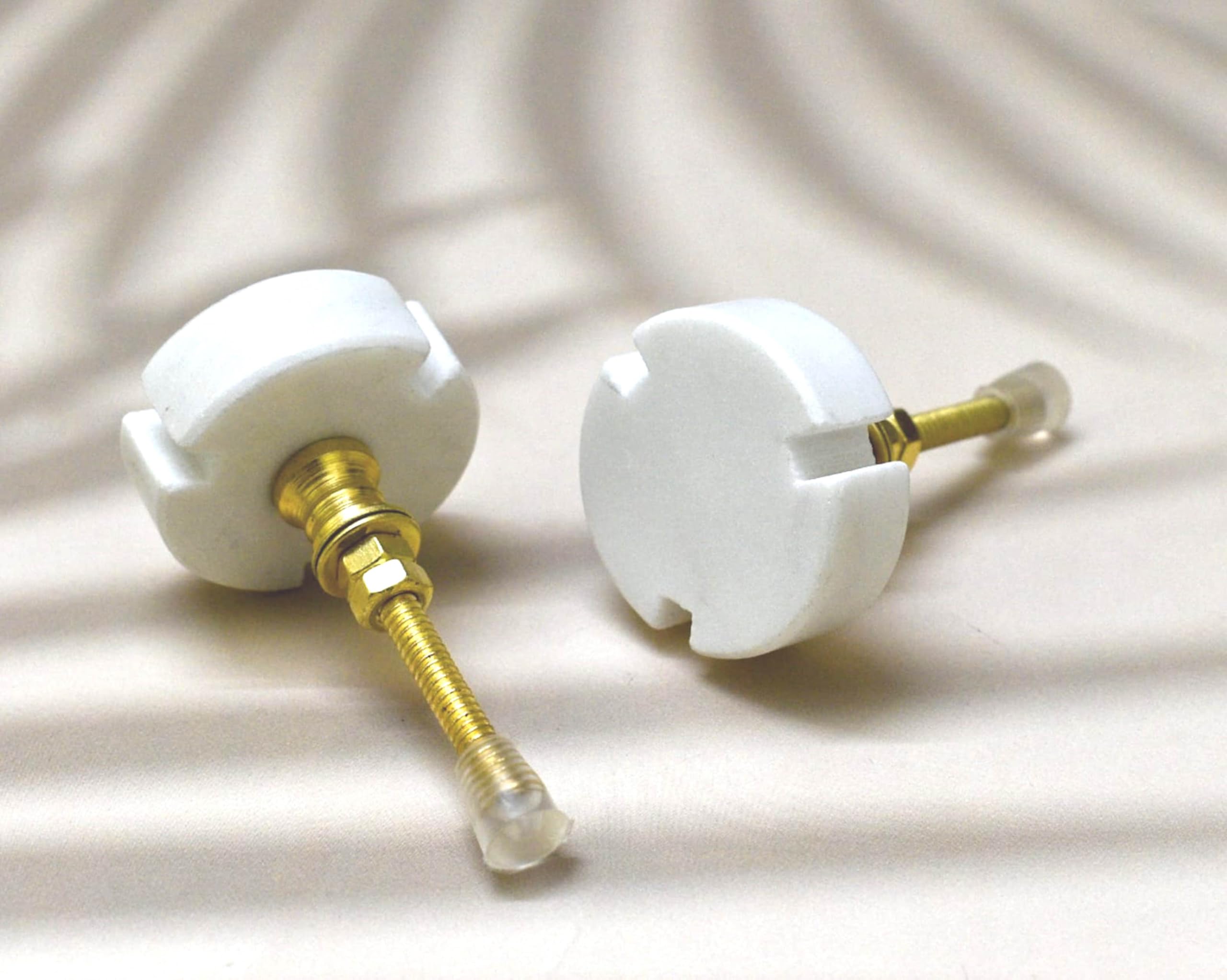 ARTISNO Round White Marble Knob Set of 6, Modern Cabinet Knob, Decorative Hardware, Furniture Hardware, Cabinet Handles, Dresser Pull - Image 4