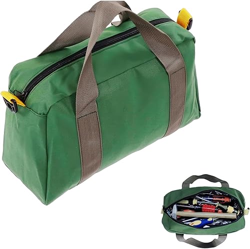 Bolsa de herramientas de boca ancha, bolsa de lona resistente de gran capacidad, organizador de herramientas portátil para el hogar para