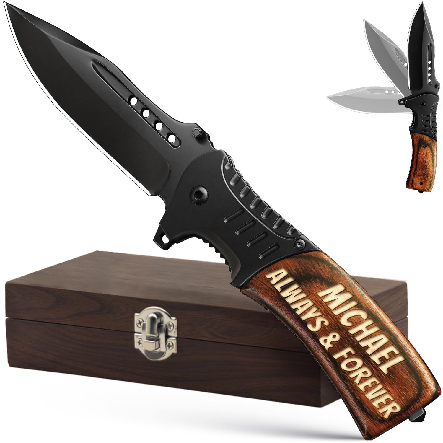 Customized Pocket Knife - Personalized Gift for Men & Women Dad Birthday Presents Dads Father Husband Mens Gifts Him Anniversary Ideas 0207