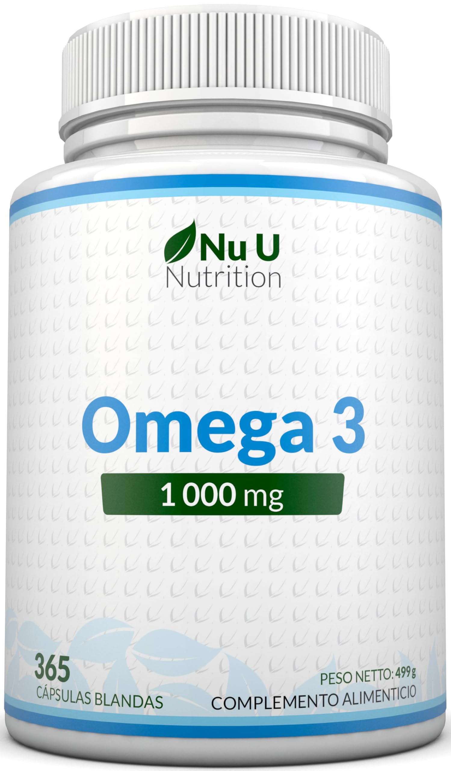 Omega 3 1000mg TG | Forma de triglicéridos - 365 Cápsulas Blandas - Omega-3 Ácidos Grasos 540mg EPA y 340mg DHA por Dosis Diaria - Aceite de Pescado Omega3 - Fabricado en Europa - Nu U Nutrition