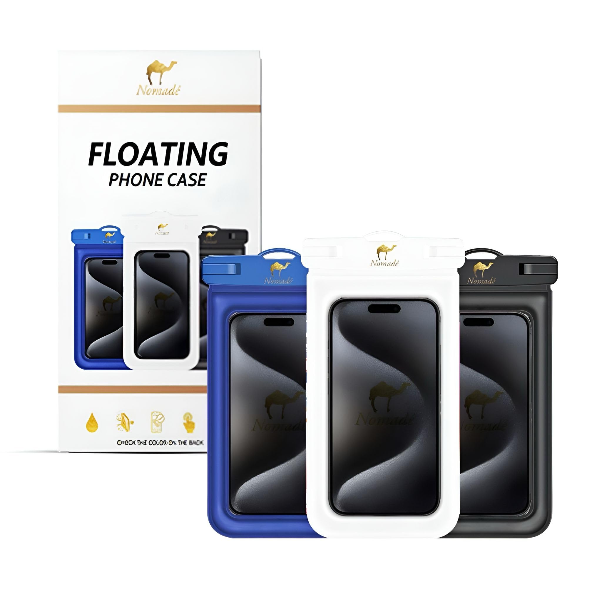 Nomade - Premium Waterproof Floating Phone Case Bag - Fully Waterproof Phone Pouch - Fully Adjustable Lanyard - Universal Phone Size Compatibility - 7