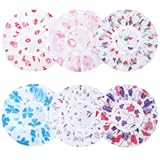 Pengxiaomei 6 Pcs Shower Cap&comma; Reusable Waterproof Hair Cap Shower Caps Stocking Stuffers for Women Men Kids