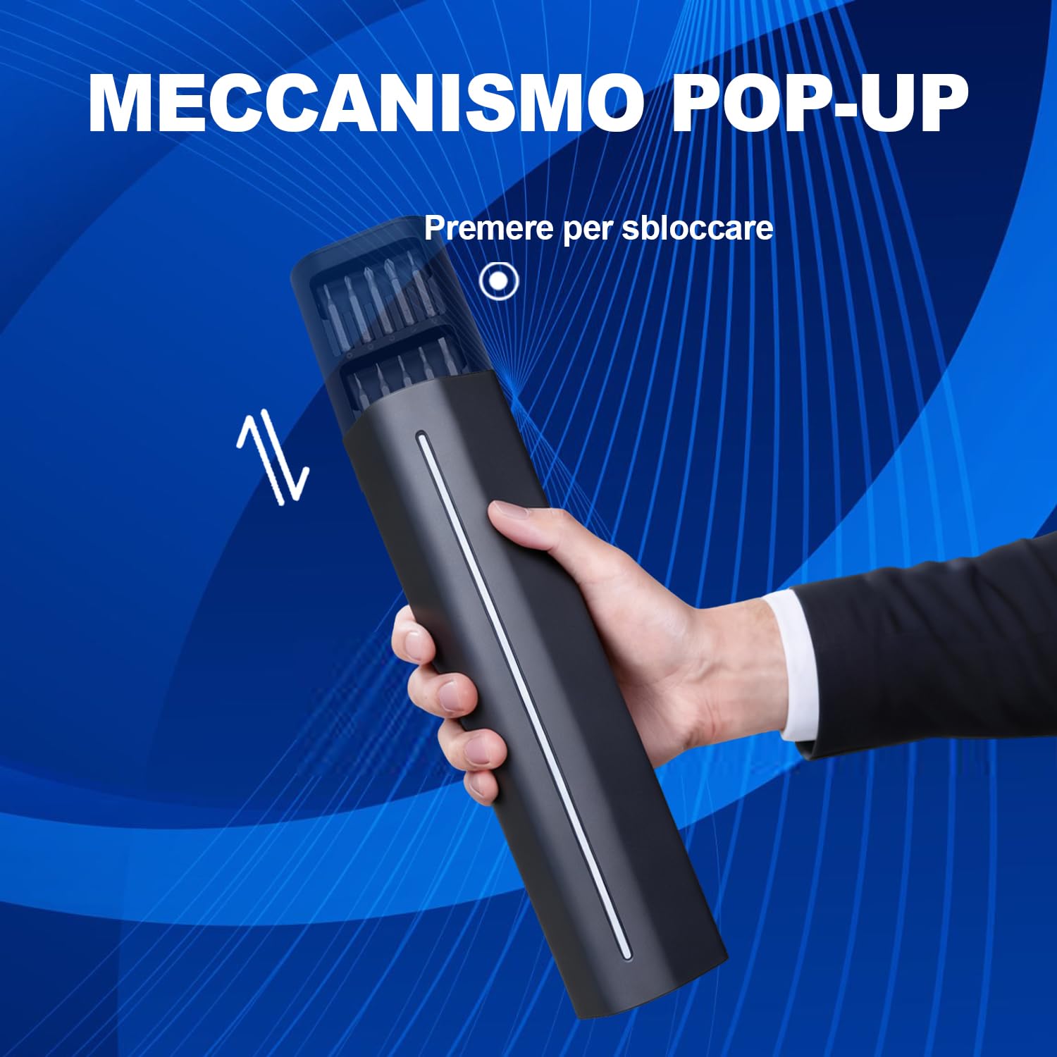 HERZO Mini cacciavite elettrico, 20 in 1, avvitatore elettrico di precisione con punte magnetiche, 2 livelli di coppia esagonale, 5/32 pollici, per cellulare, laptop, occhiali, riparazione orologi