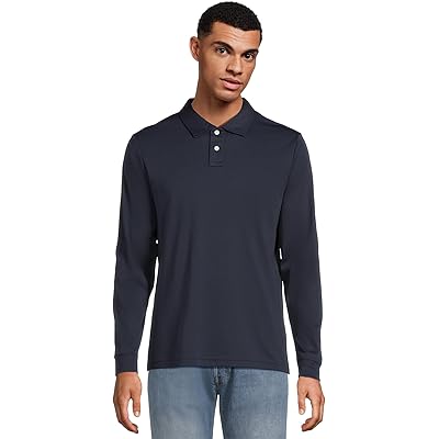 Мужская рубашка L.L.Bean Comfort Stretch Performance Polo Long-sleeve Slightly Fitted classic navy