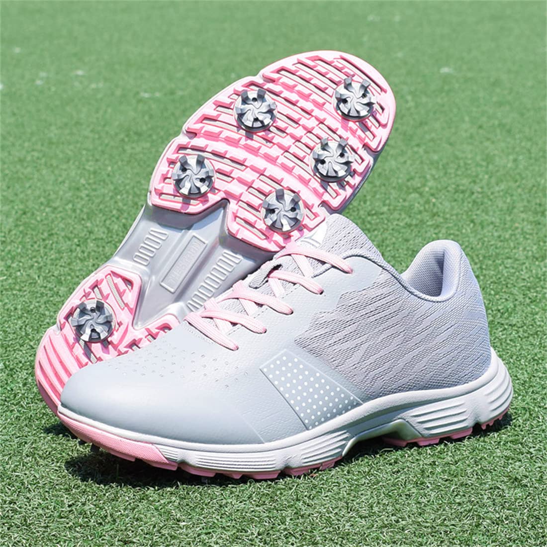 Zapatillas de Golf Impermeables sin Clavos con Cordones para Mujer, Calzado Deportivo para Caminar y Entrenar en Golf.