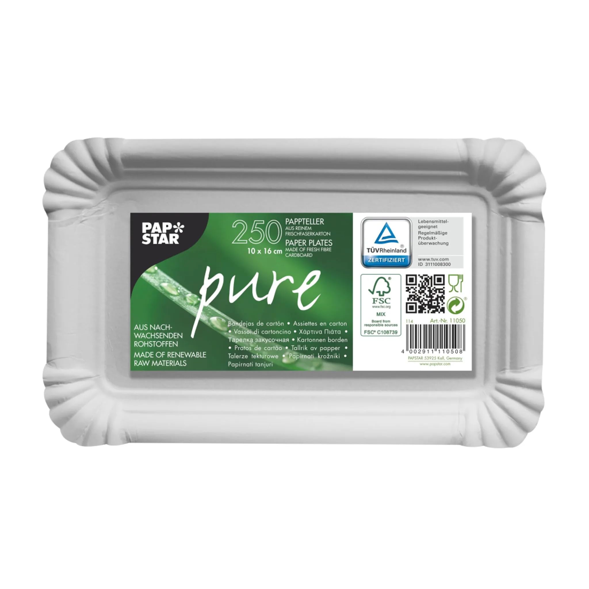 Assiettes carton pure rectangulaire blanc 10 x 16 cm vaisselle jetable