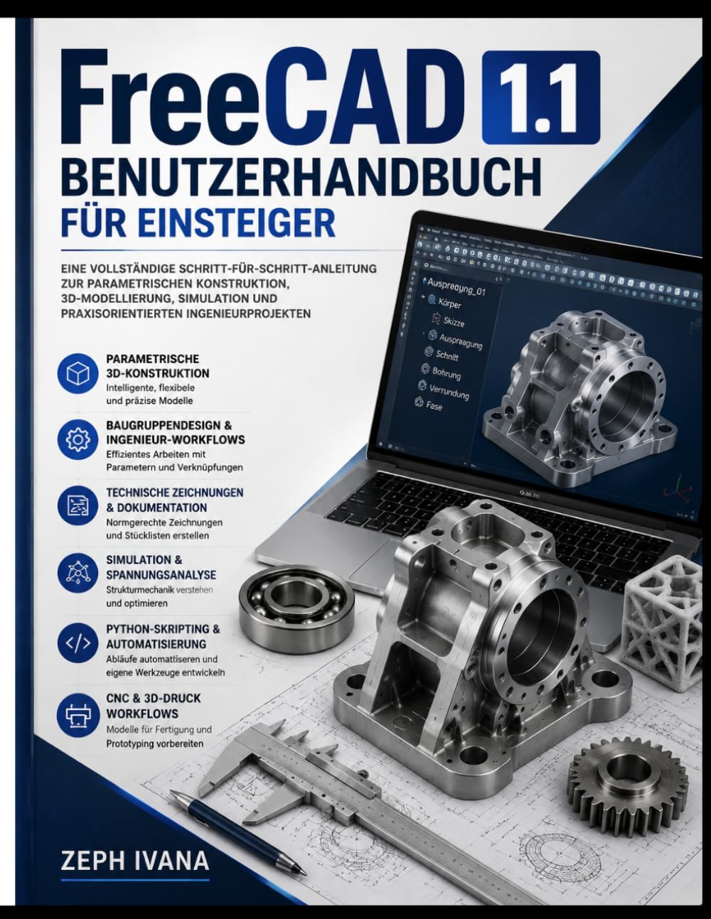 FreeCAD 1.1 Benutzerhandbuch 2026: Der vollständige Leitfaden zur Beherrschung von 3D-Modellierung, parametrischem Design, technischen Zeichnungen und Ingenieurprojekten