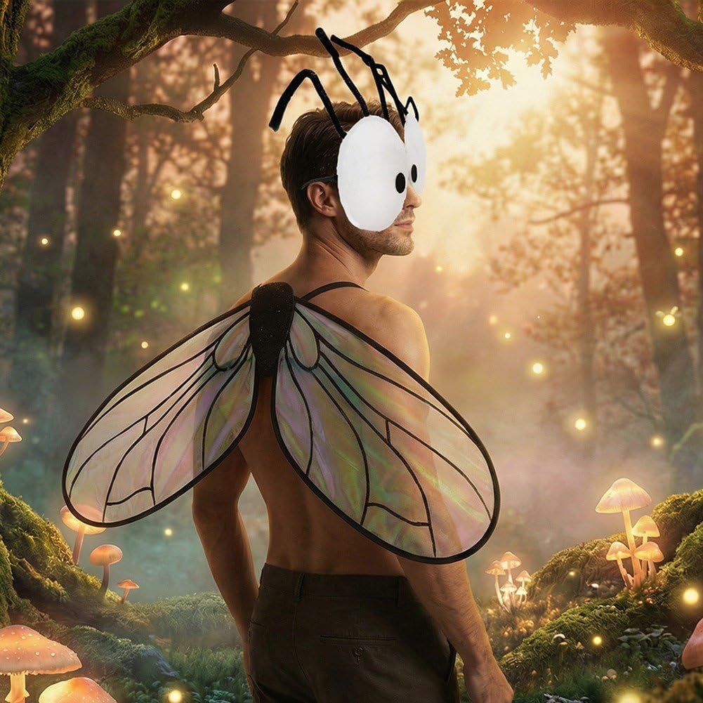 Set De Alas De Mosca Y Gafas De Insecto Para Mujer – 2 Accesorios De Disfraz De Mosquito, Ideal Para Halloween Y Carnaval