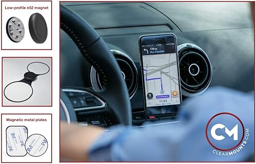 Miniatura 5 de Soporte para teléfono - para: 2014-2020 A3, S3, RS3, e- Tron (8V) - Soporte magnético de perfil bajo