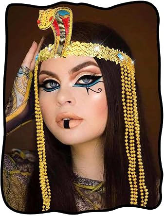 CAKURE Egyptian Headpiece Gold Cleopatra Headband Cleopatra Hair Accessories for Women