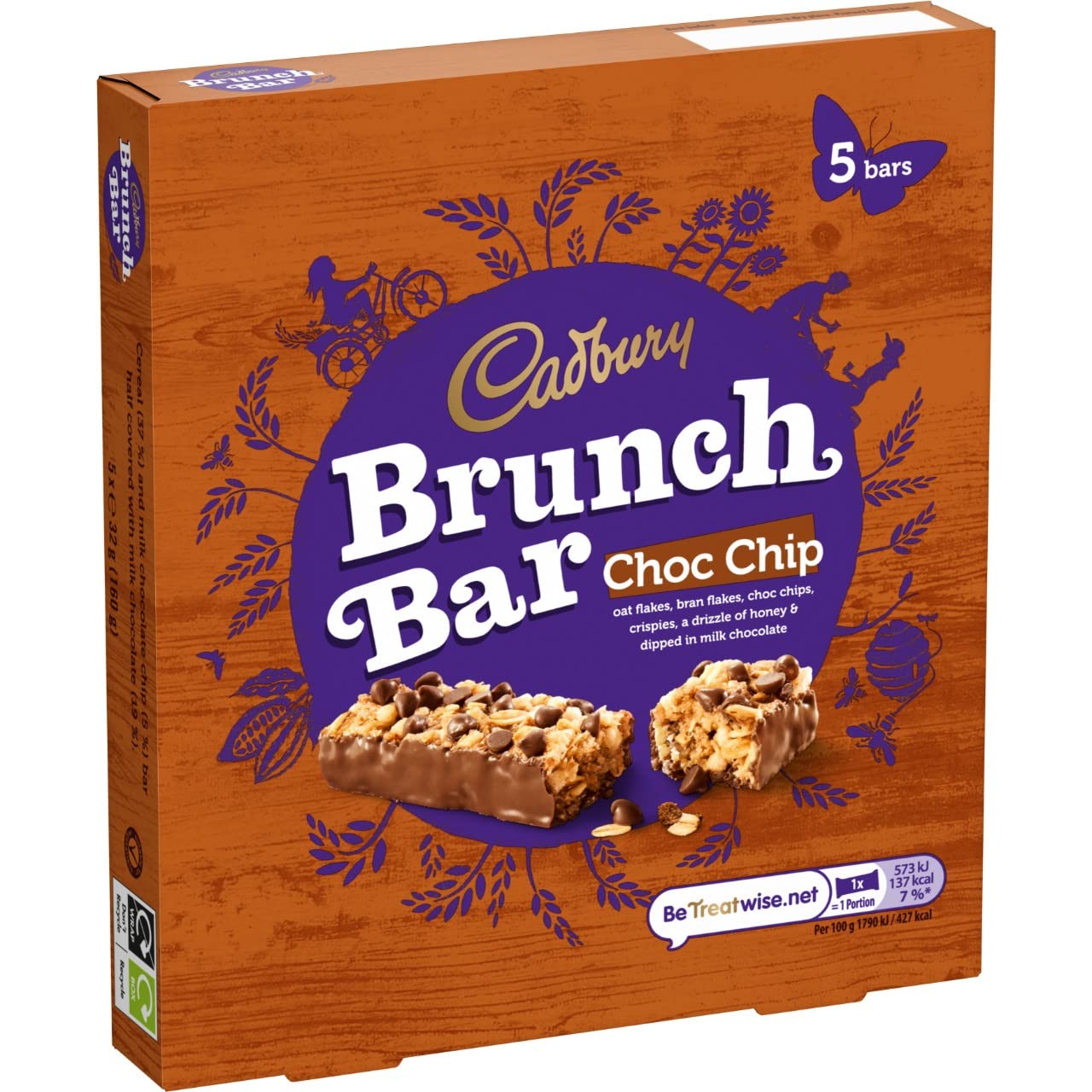 Cadbury Brunch Bar Chocolate Chip, 192 g