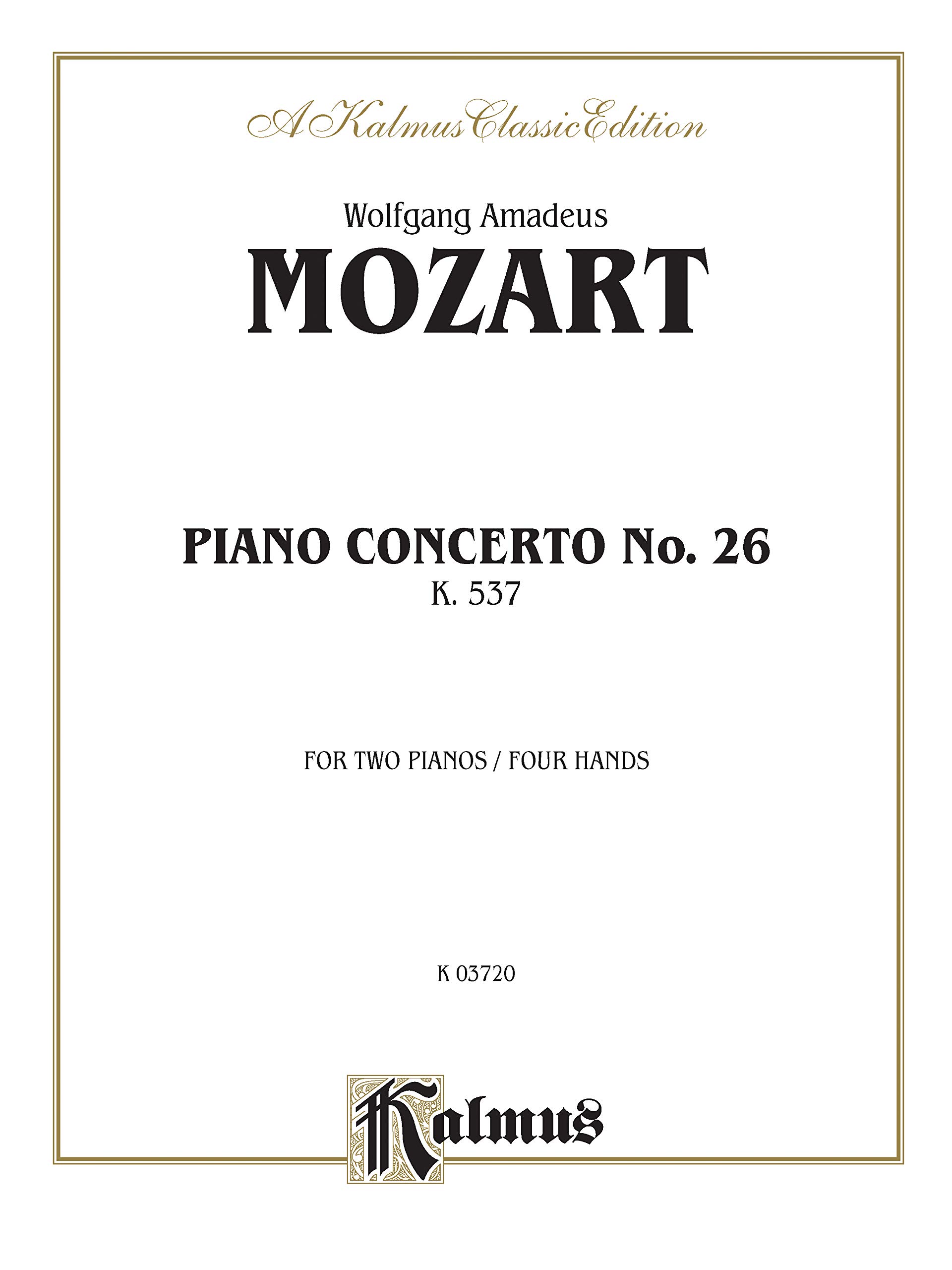 Concerto pour piano n° 26 K. 537 pour deux pianos et quatre mains