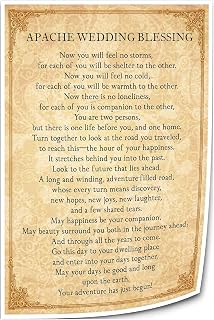 Highuppo Apache Wedding Blessing Now Don't Feel The Storm Poem Wall Art Pictures for Bathroom Vertical Poster Prints Giclee Canvas Printing (12.00''x16.00'',Unframed)