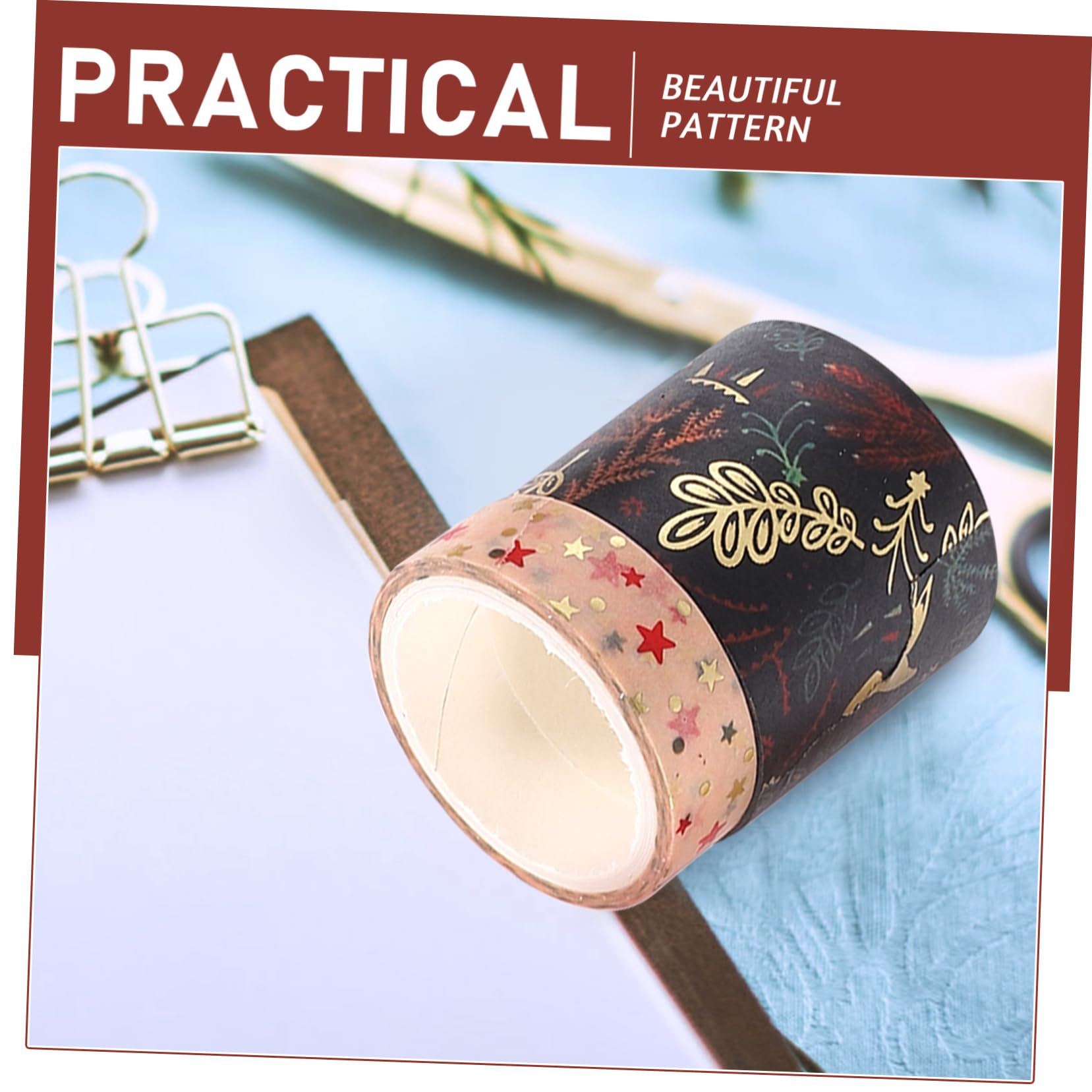 Lurrose 5 Ensembles Ruban Washi De Noël De Décoratifs Rouleau Pour Scrapbooking Et Artisanat Autocollants Créatifs À Thème 8 Rouleaux*5