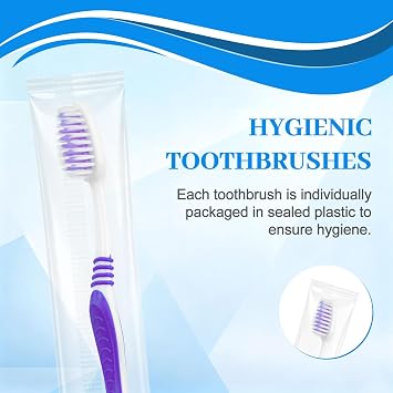 100 pcs Bulk Toothbrushes Individually Wrapped, Colorful Manual Disposable Travel Toothbrush for Adult, Soft Bristles for Homeless,Travel, Hotels (5 Colors)