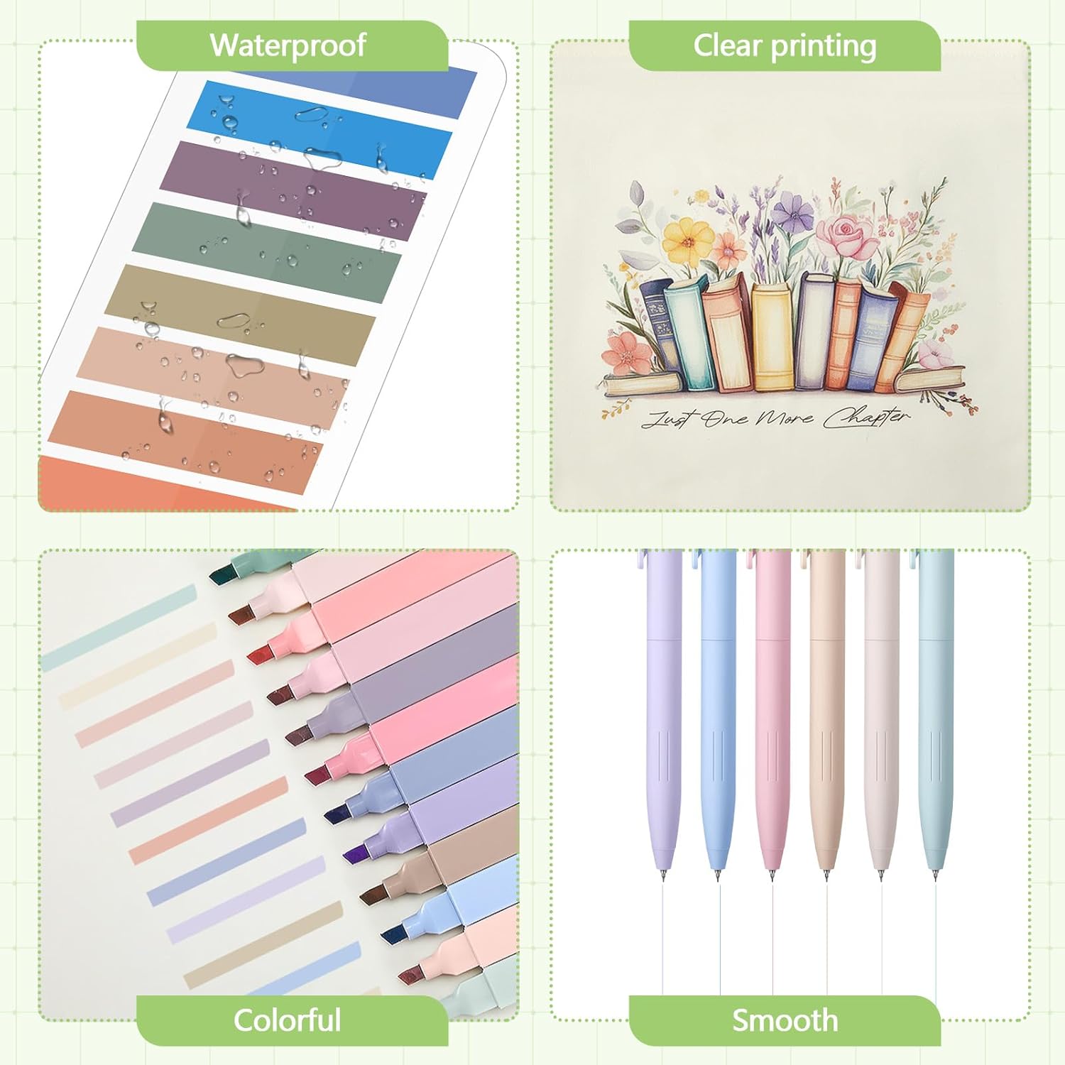 Trandraft 176 Pcs Book Annotation Kit with Canvas Bag Sticky Tabs Sticky Notes Bulk 12 Aesthetic Highlighters 11 Pens Black Marker Pencil Case Pouch Bible Study Gifts for Spring Semester Begins