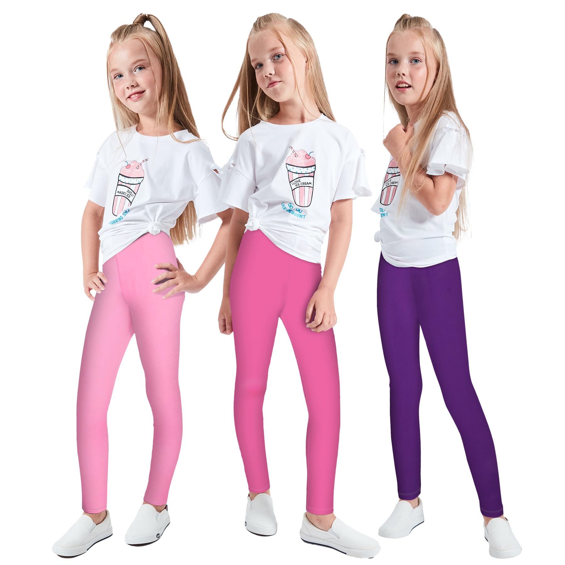 LUOUSE Cute Printed Stretch Leggings for Girls,Pants Trousers Ankle Length 4-13 Years