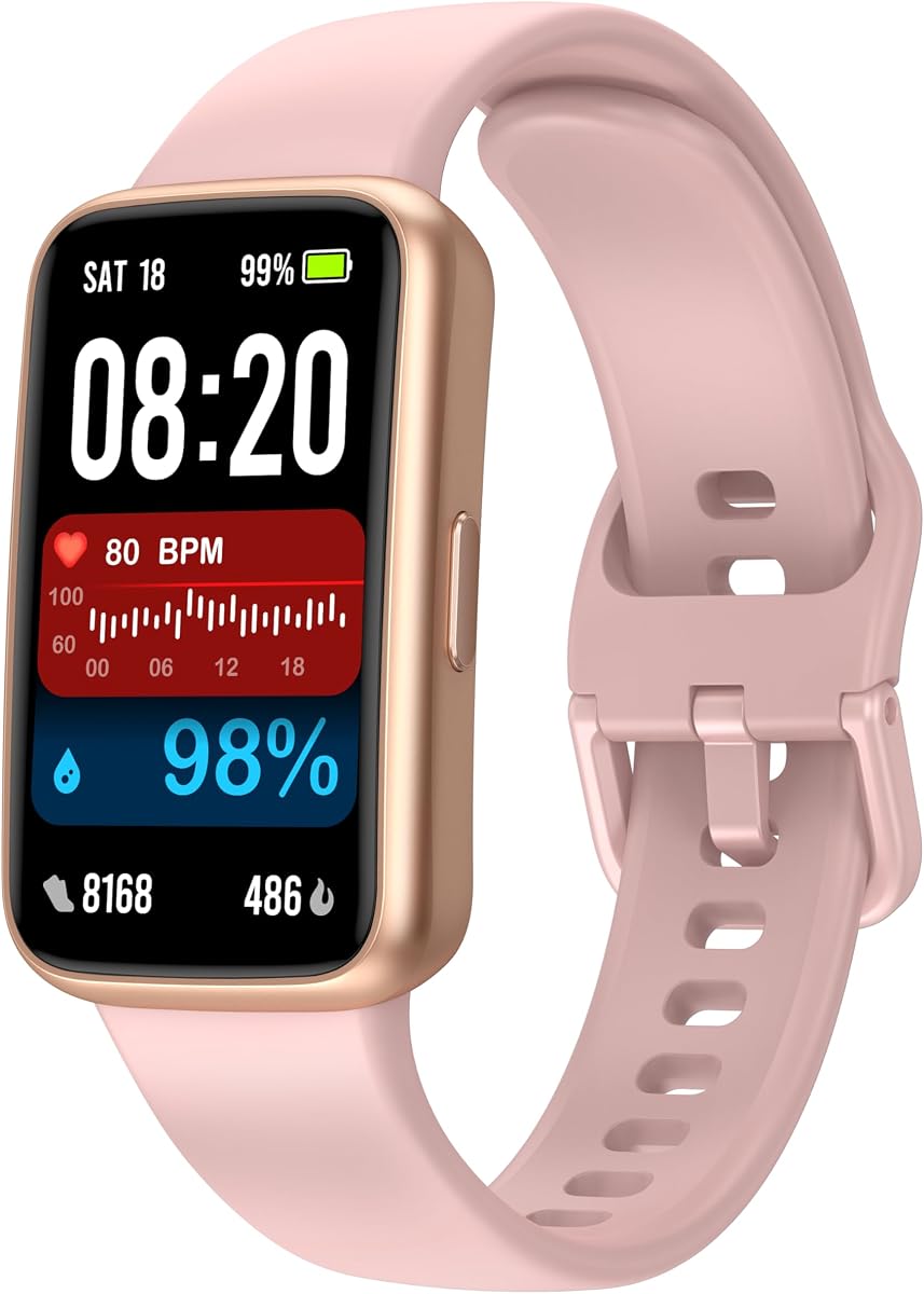 Fitness Tracker Smart Watch, 1.47" Color Screen, 100+ Sports, Pink | Heart Rate & Sleep Monitor, Pedometer/Step Counter, 3ATM Waterproof, Activity Tracker for Women and Men, Fitness Companion