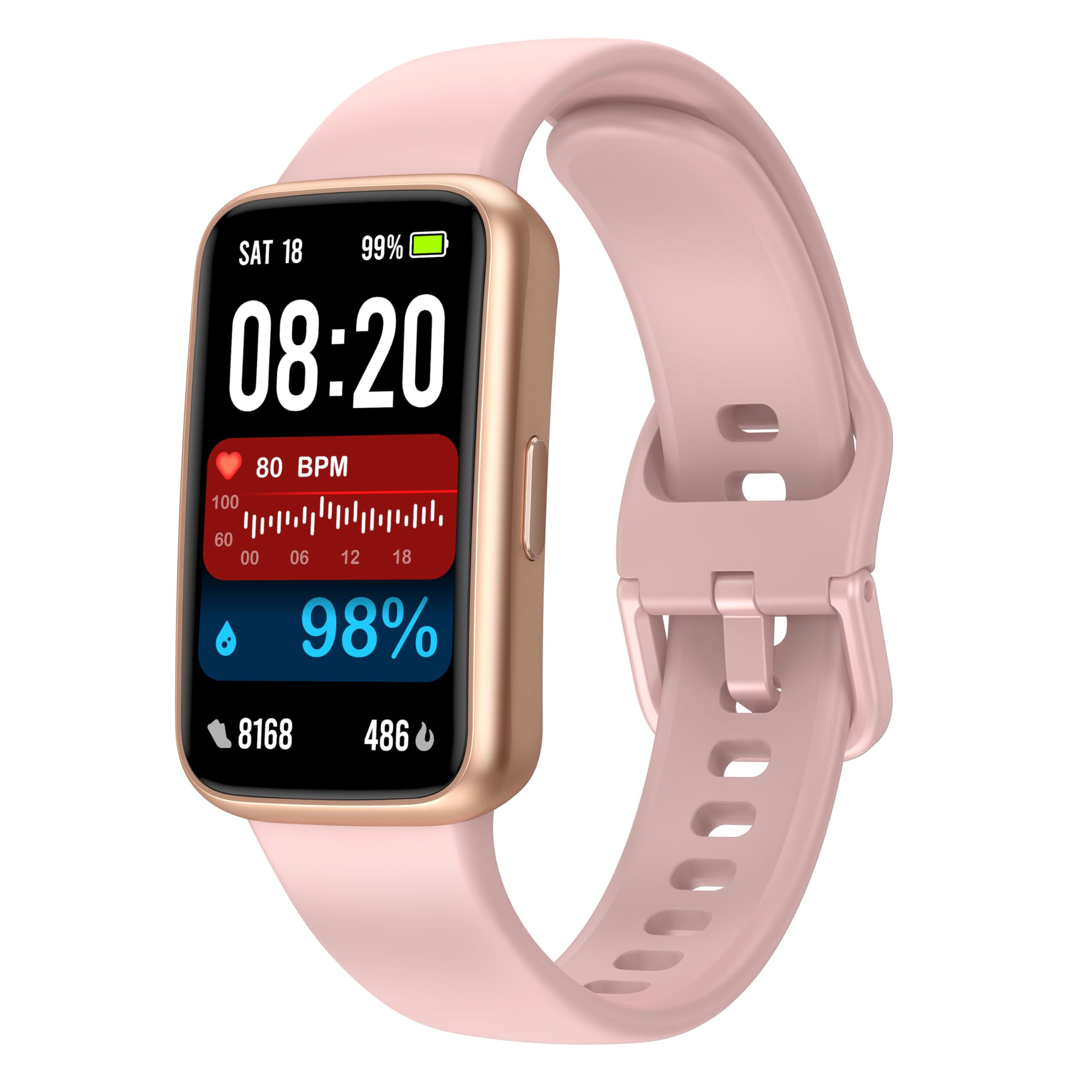 Enfit Fitness Trackers for Women Men, 1.47" Color Slim smart watch, pink — image 1
