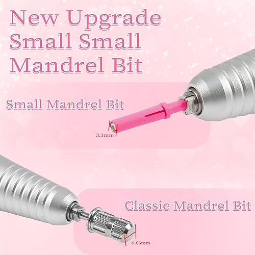 Miniatura 5 de BQAN Juego de 2 brocas profesionales de 0.122 in con parte superior de cristal, fáciles de quitar, para bandas de lijado, adecuadas para uñas