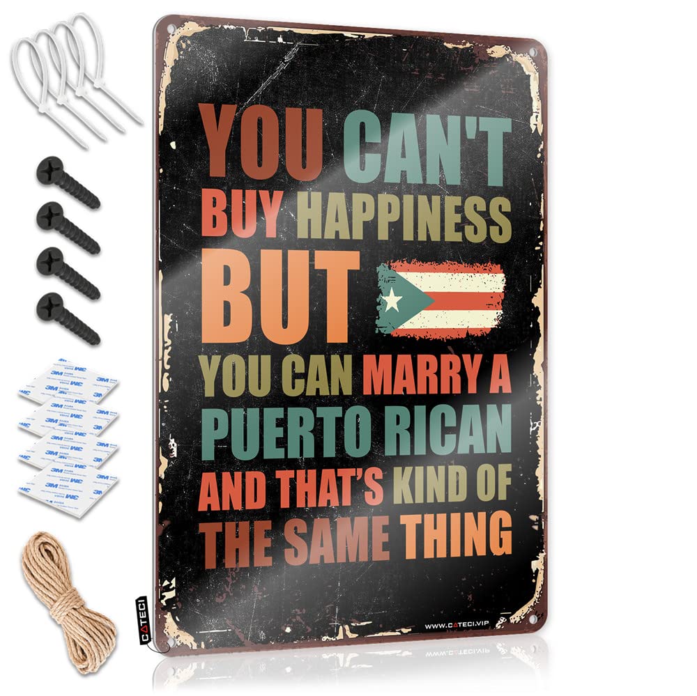 You Can't Buy Happiness But You Can Marry A Puertorican Square Clock - Metal Wall Decoration Gift For Camper Hanging Wall Decor(30X40CM)