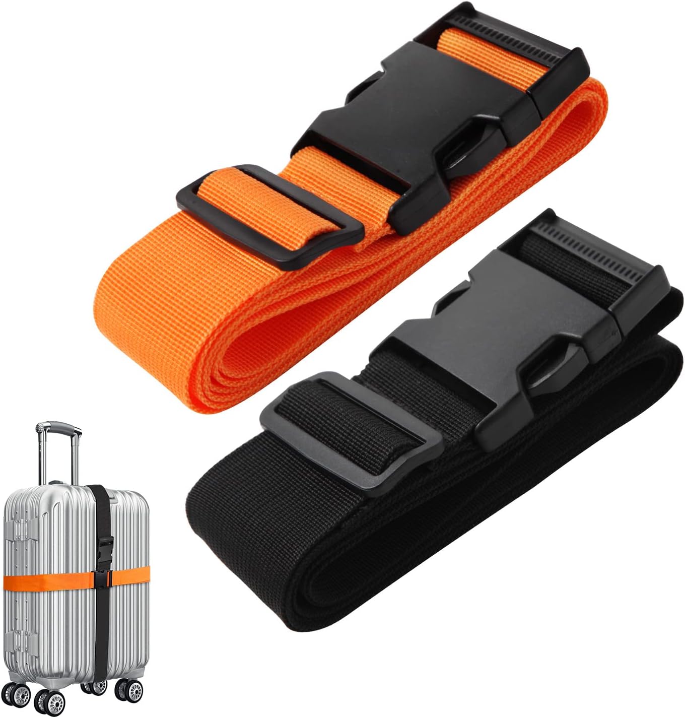 Bikirin Luggage Straps for Suitcases Strap, 2 Pack Personalised