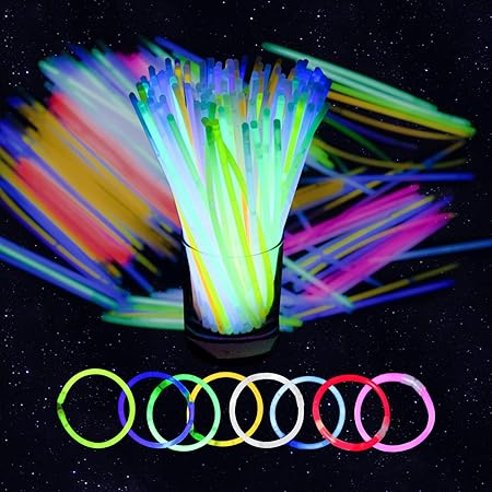 Amazon Co Jp 光るブレスレット 8色 蛍光 ケルミカライト蛍光ブレスレット 光る棒 腕輪 ペンライト 光る腕輪 縁日 景品 接続ジョイント付き ライトスティック 応援スティック 蛍光棒 Glow Sticks 文化祭 祭り 花火大会 クリスマス イベント 100本 おもちゃ