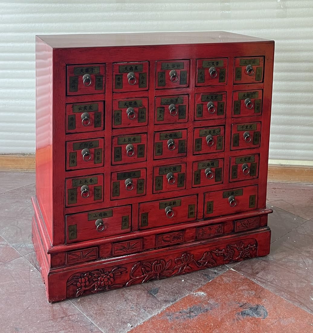 Kunibert Armoire à pharmacie en bois massif - Hauteur : 94 cm - Couleur : rouge