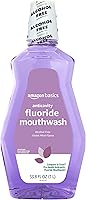 Amazon Basics Anticavity Fluoride Mouthwash, Alcohol-Free Violet Mint, 1L Bottle - Prevents Cavities, Gentle Rinse
