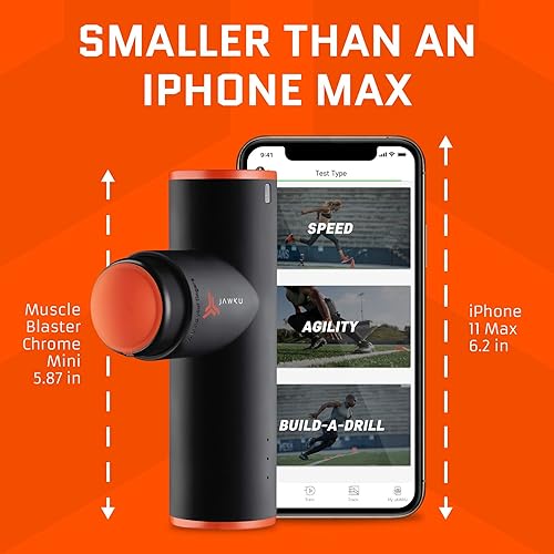 Miniatura 7 de JAWKU Muscle Blaster Mini pistola de masaje de percusión inalámbrica, estimulación de mano recargable, vibración ultra silenciosa y masajeador