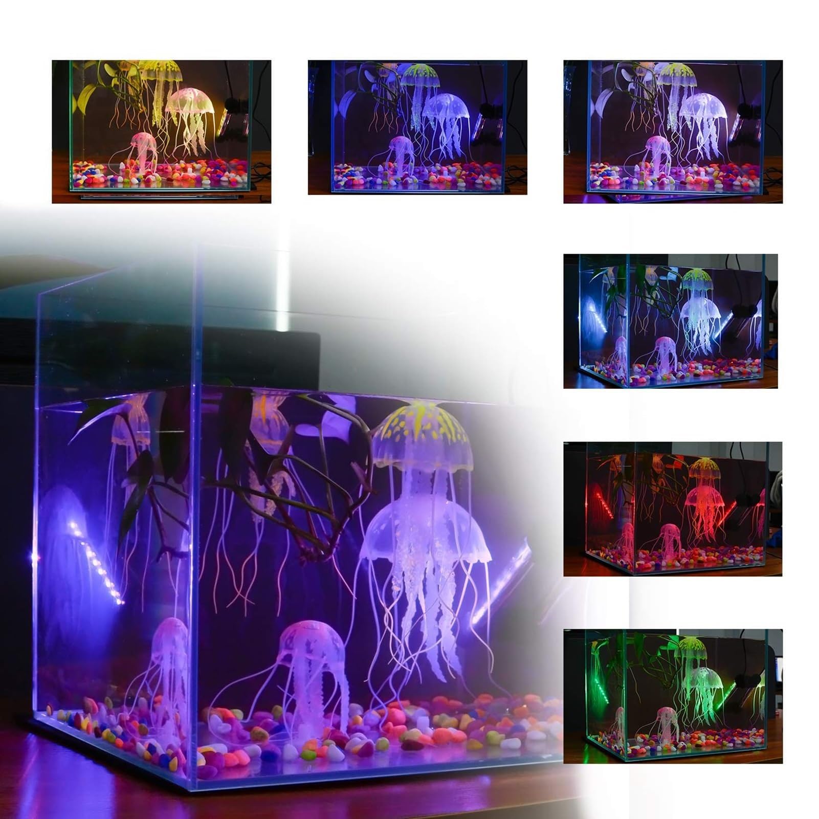 Oświetlenie akwariowe RGB - Taśma świetlna LED do akwarium, wodoodporny pasek IP68 z automatycznym włączaniem/wyłączaniem i regulacją jasności za pomocą ściemniacza (28 cm (110-240 V))