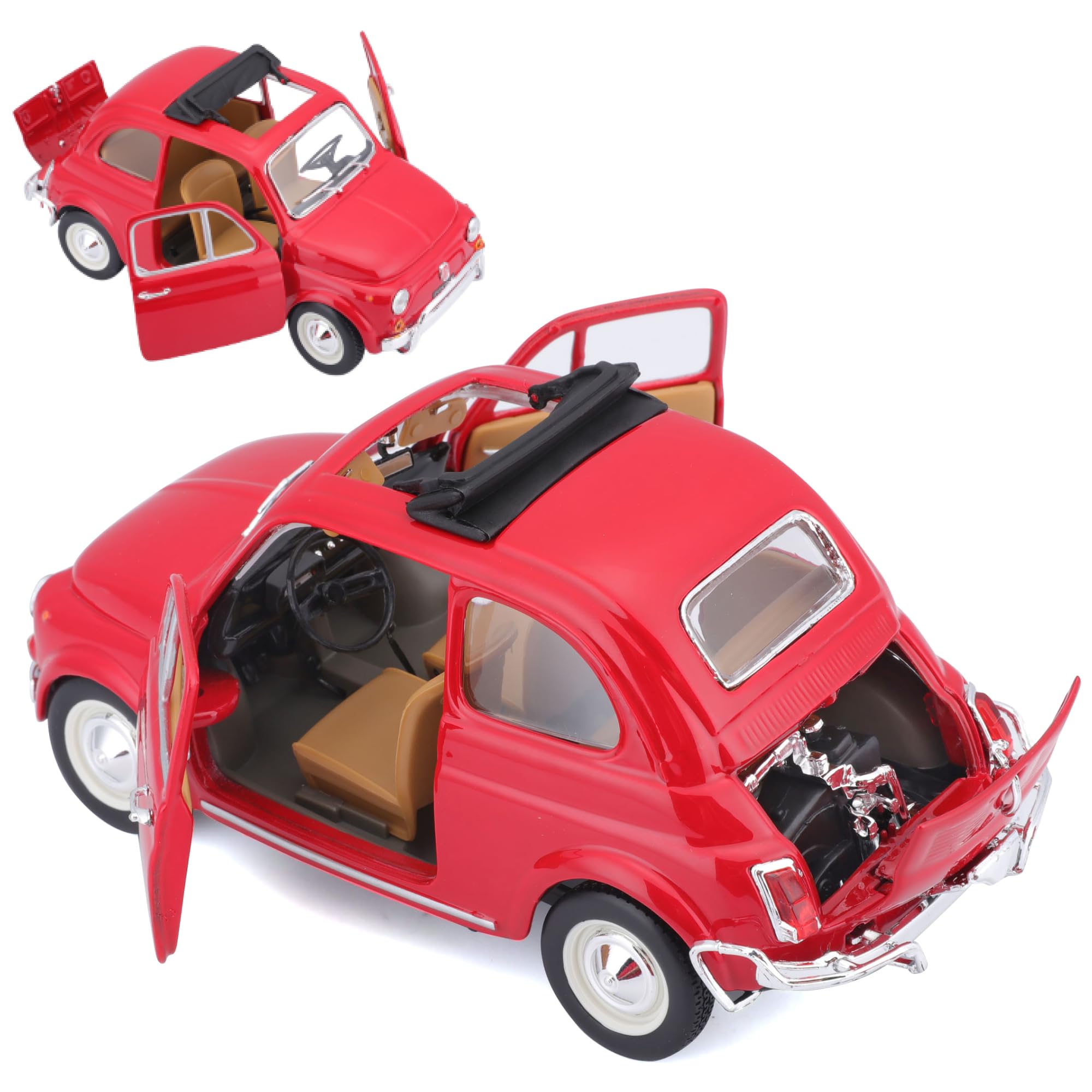 BBURAGO - Fiat 500L (1968) - Realistic Car Model in 1:21 Scale