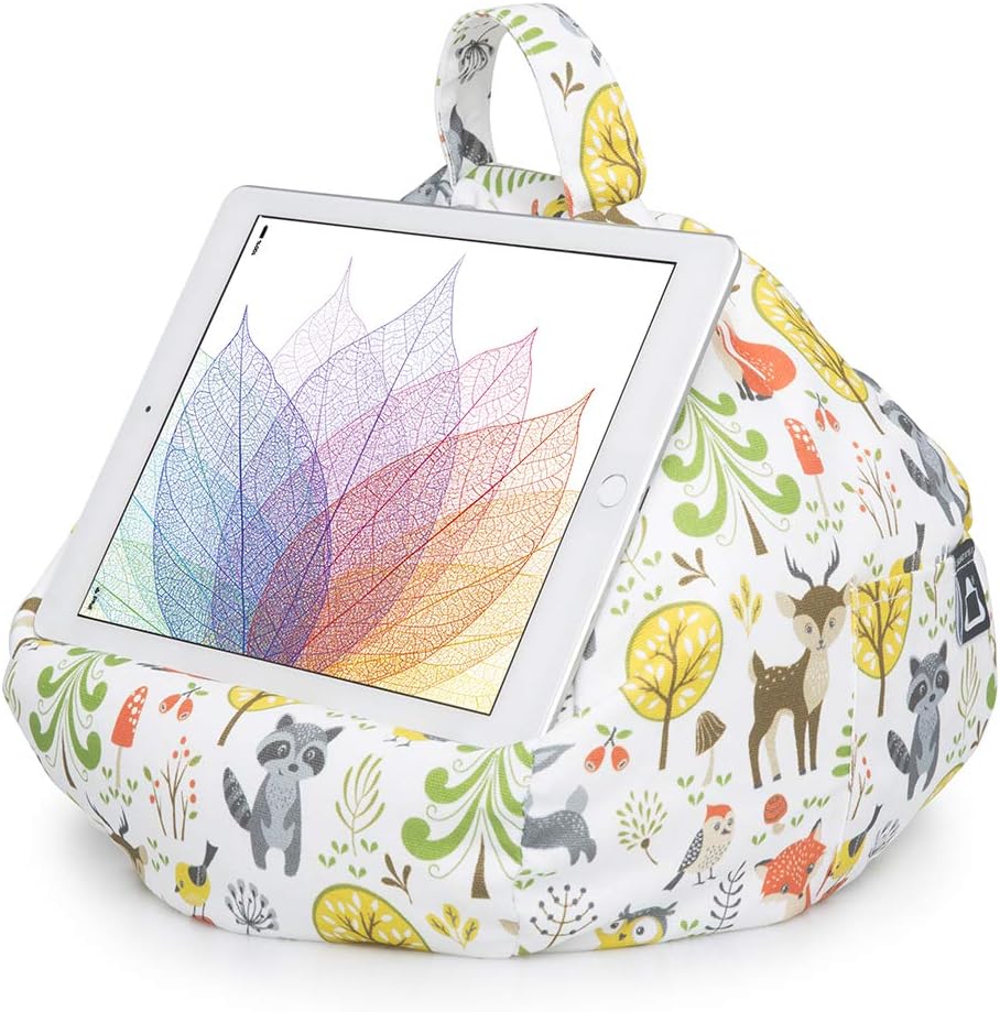 iBeani iPad Pillow & Tablet Cushion Stand - Securely Holds Any Size Tablet, eReader or Book Upto 12.9 inches, Hands Free Comfort at Any Angle on Any Surface - Woodland