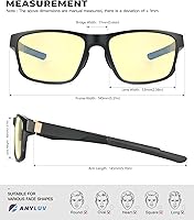 Vista 19 de ANYLUV Blue Light Blocking Glasses for Men Women Lightweight Computer Gaming Glasses Anti Eye Strain Rectangle Frame