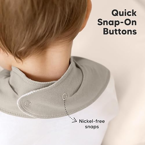 Miniatura 8 de Paquete de 8 baberos orgánicos tipo bandana para bebé, elegantes baberos bandana unisex, baberos súper absorbentes, baberos suaves para dentición