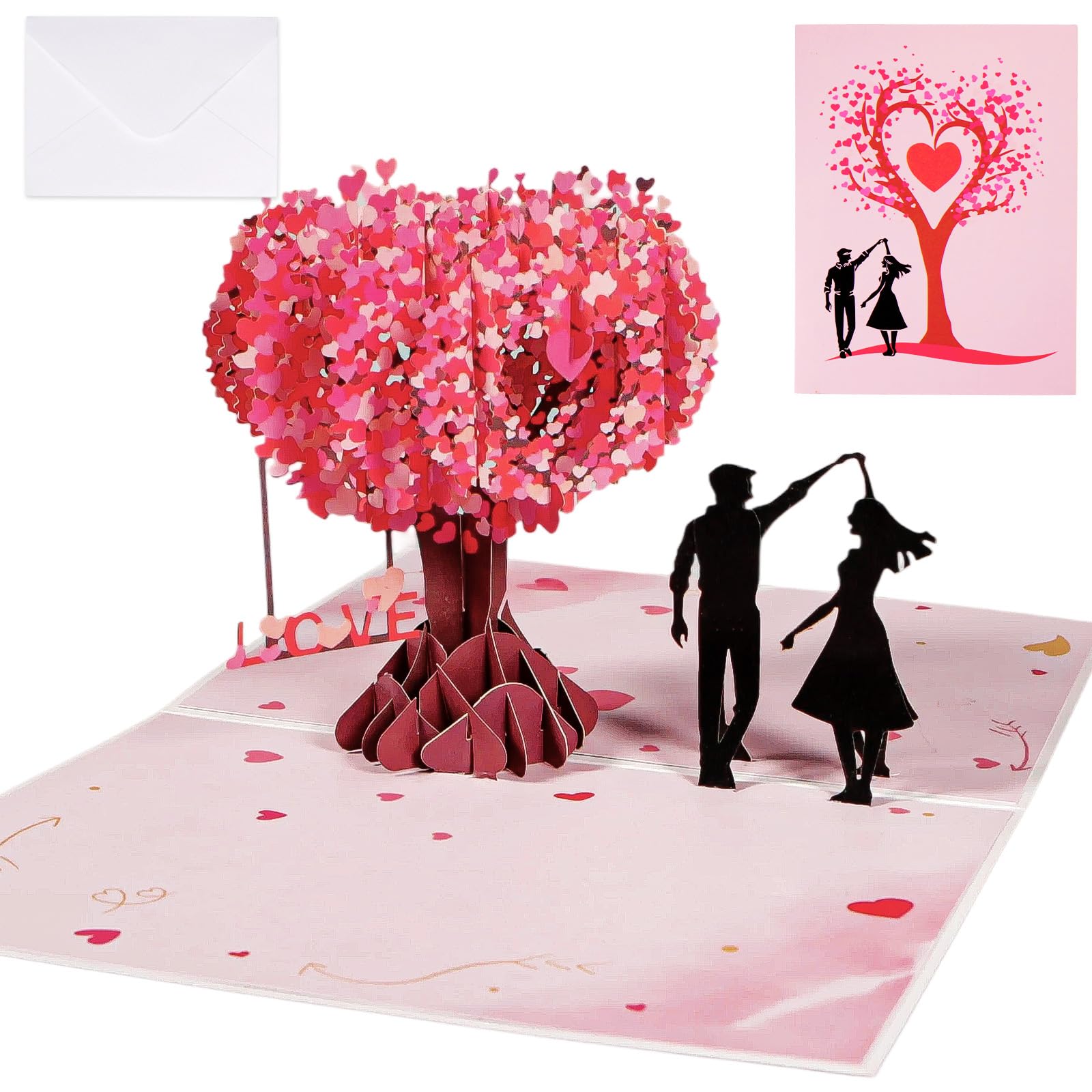 Anniversary Card for Wife, Anniversary Pop Up Card, 3D Love Tree Cards for Her, Him, Valentine's Day, Wife, Birthday Party, Loved One