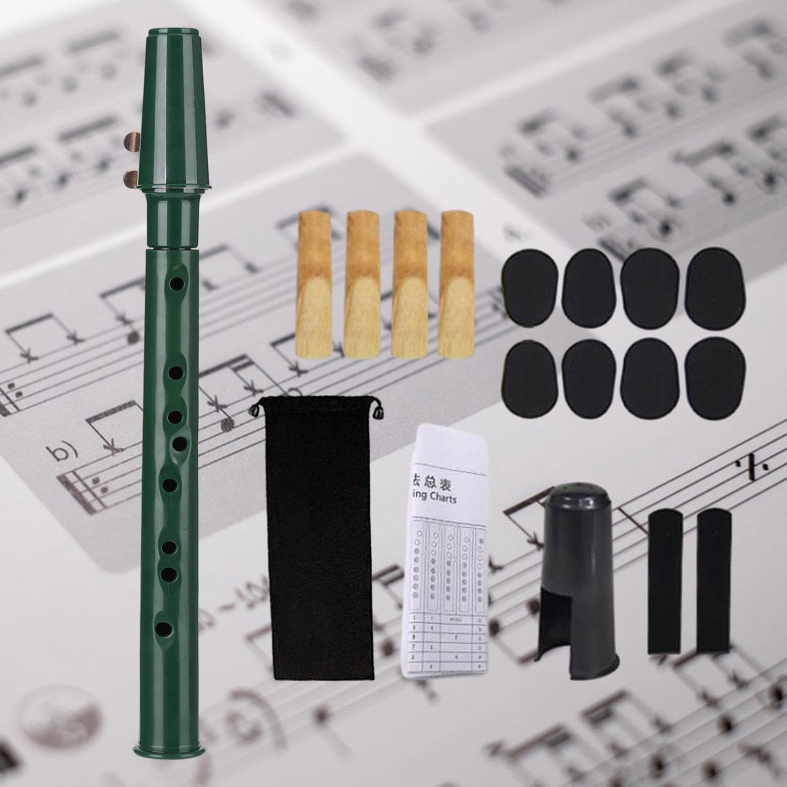 5 set di Pocket Sassofono Pratica Strumento Portatile per Amatori Bambini Principianti Verde 34x3 cm